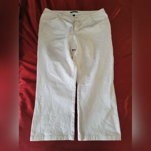 Lauren Ralph Lauren Woman’s Jeans 16 White High Waist Straight Leg Denim Summer.
